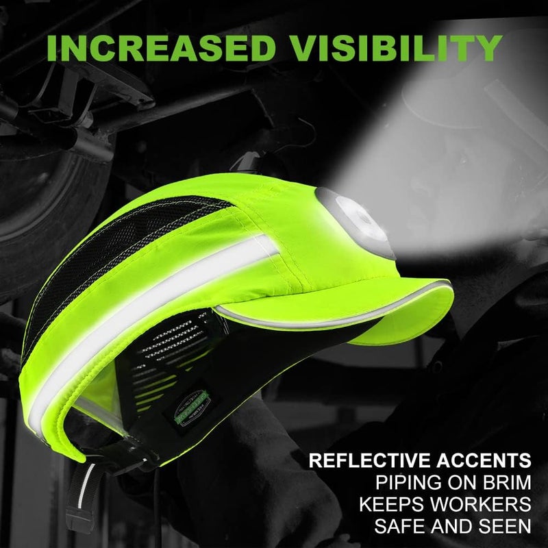 GREEN DEVIL Bump Cap for Safety Baseball Cap Style Hard Hats for Adult Men Women Breathable Lightweight Safety Hat for Head Protection with Reflective Stripes - Image 4